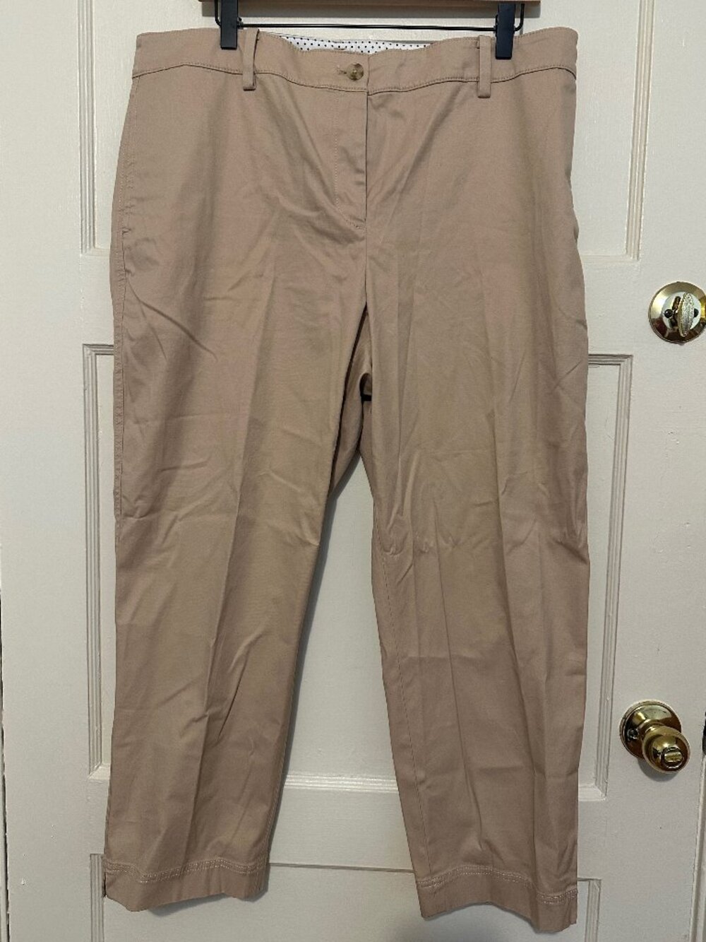 Talbots Khaki Perfect Crop Pant 16 Curvy NWT
